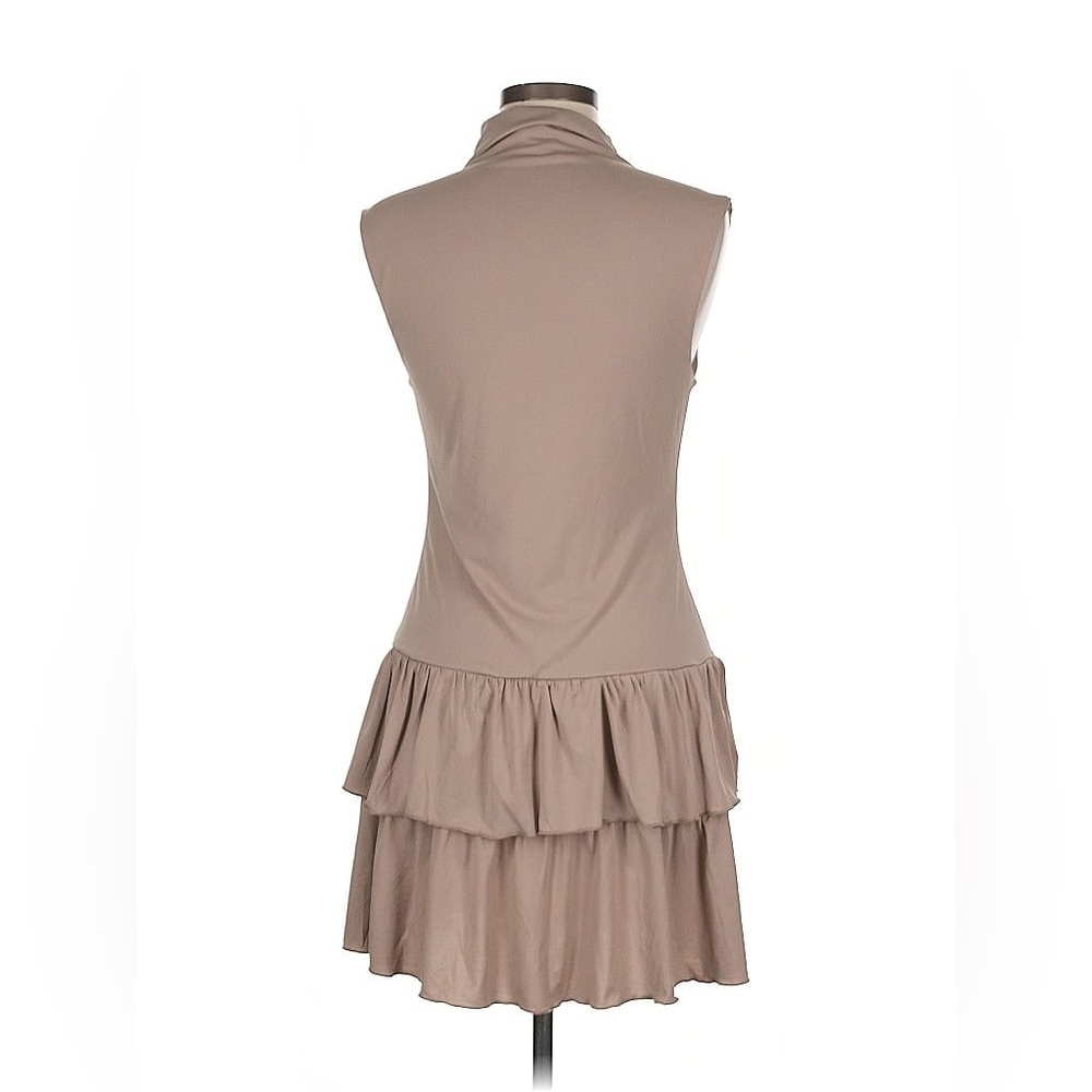 Women's Cap Sleeve Dropped Waist Knit Mini Shift Dress - Wild Fable ~ Taupe M - Picture 4 of 5